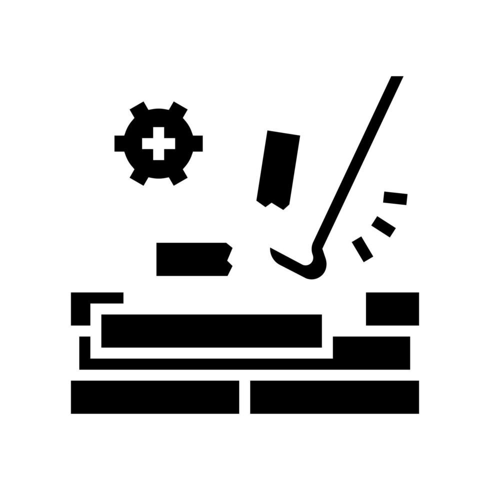wood floor dismantling glyph icon illustration vector